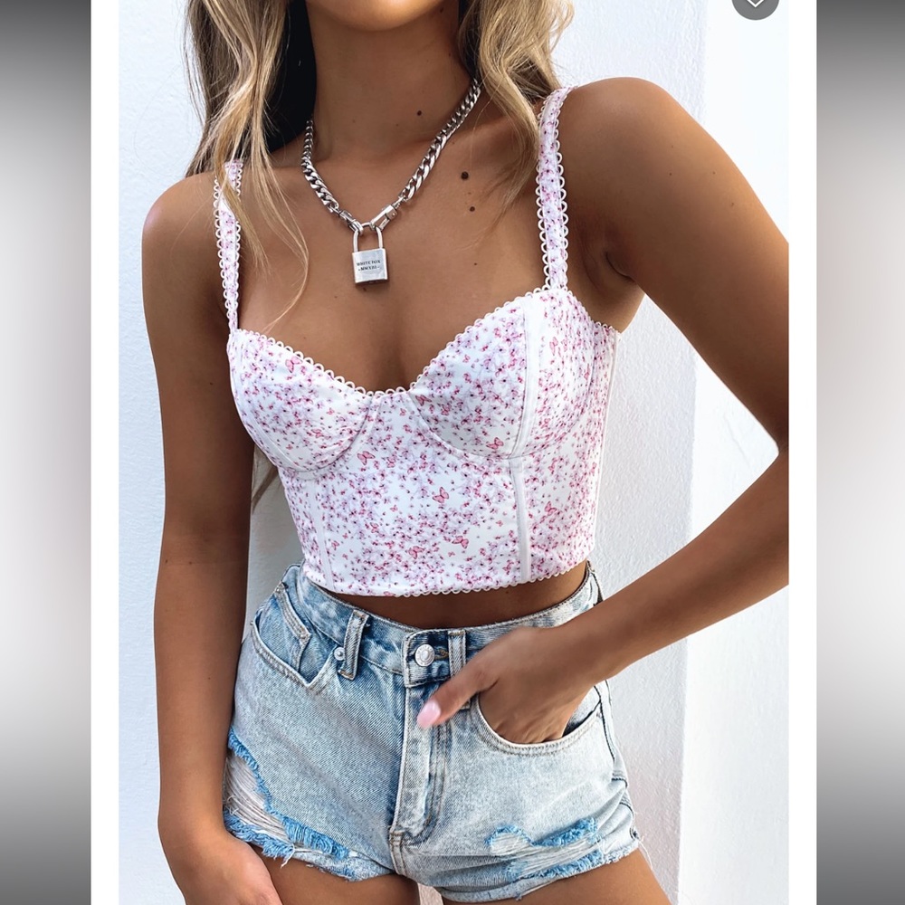 Weekend love bustier pink top